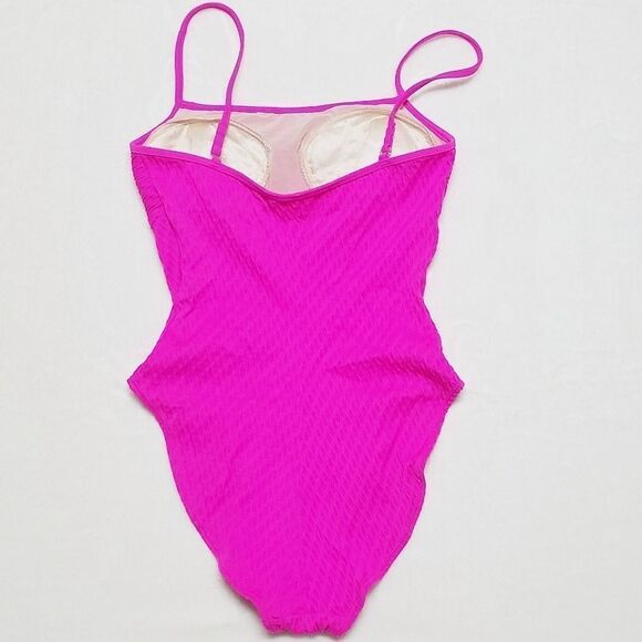 VINTAGE 90s Beach Bay Fuschia High Rise Swimsuit - Picture 6 of 11